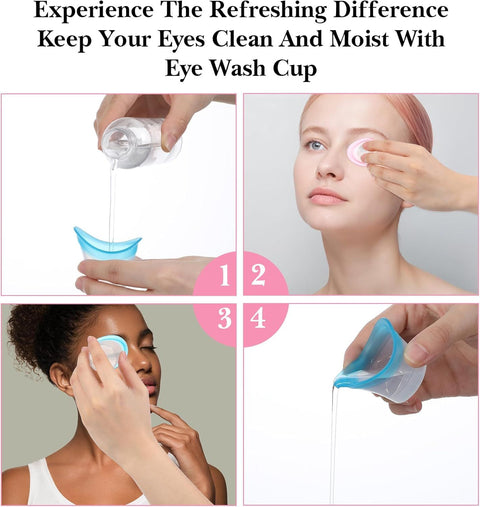 4 Pcs Eye Wash Cup, Eye Cups for Eyes Wash Silicone Eyes Cleansing Cups for Quick & Effective Rinse, Portable Tool for Dust, Makeup, Irritants