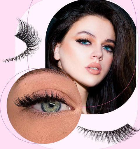 5 Pair Fox Eye Lashes, Fox-Eye Faux Mink Set Reusable Cat Eye Lashes, Wispy Lightweight Strips for Daily & Party Makeup Looks