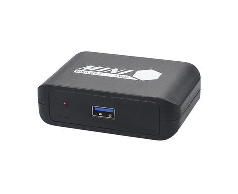 Compact 1080P USB3.0 to HDMI-compatible+VGA Adapter Video Converter for Laptop Computer Black