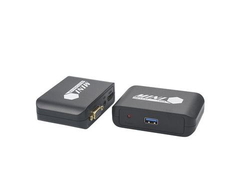Compact 1080P USB3.0 to HDMI-compatible+VGA Adapter Video Converter for Laptop Computer Black