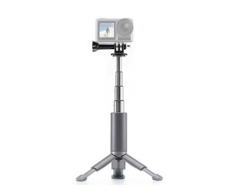 Portable Sport Camera Holder Stand Selfie Stick Mini Tripod for DJI OSMO Action Silver Grey