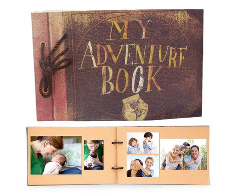 1 Set Photo Album Vintage Design Adventure Book Creative DIY Scrapbook Album for Weddings Travel Family