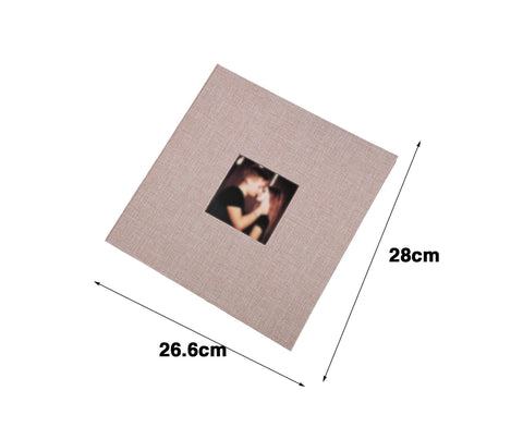 Photo Album 40 Pages Linen Cover Hardcover Reusable Sticky Stamp Collection Book Family Photos Storage Memory Book Scrapbook with Box - Beige
