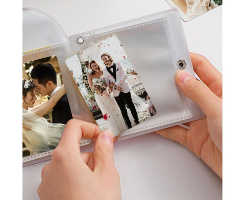 Photo Album Large Capacity Waterproof Insert Type PVC 3 Inch 40 Pages Picture Album  Card Storage Binder Friends Gift - White