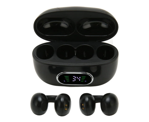 Bluetooth Translator Earphone 144 Languages Stereo Clip On Translation Earbuds with Charging Case for Android IOS Black