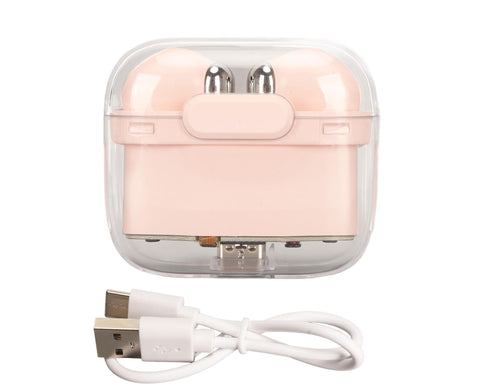 BT5.3 Translation Headset 144 Languages Instant Voice Language Translator Earphone for Business Travel Learning Pink