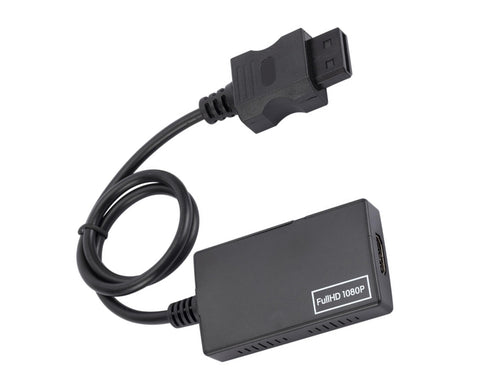 WII2 to HDMI-compatible Converter Portable 3.5mm Audio Jack Plug and Play High Clarity WII2 to HDMI-compatible Adapter for TV - Black