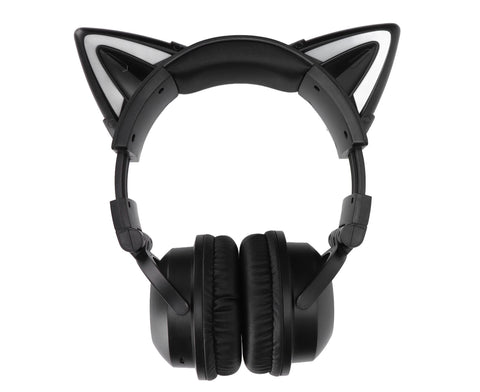 Cat Ear Bluetooth Headset Stereo Headset with Microphone LED Cute Cat Headset for Girls babies