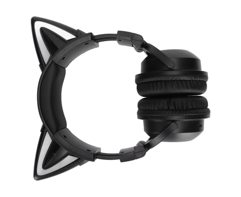 Cat Ear Bluetooth Headset Stereo Headset with Microphone LED Cute Cat Headset for Girls babies