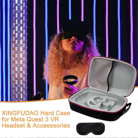For Meta Quest 3 VR Headset Travel Hard Case EVA Storage Box+Eye Patch