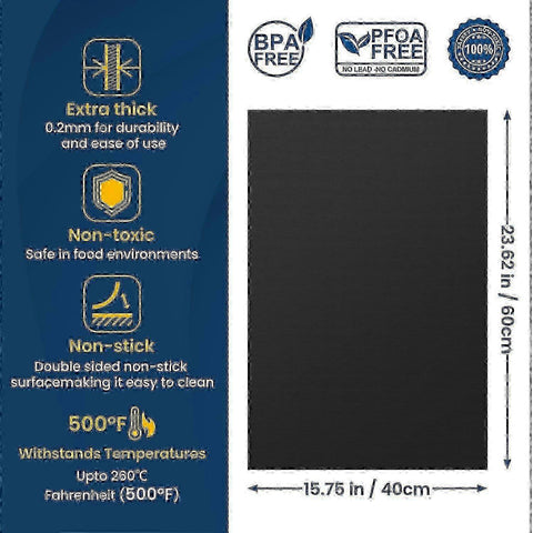 2-Pack Heavy-Duty Oven Mat - Reusable Teflon Stovetop & Grill Protector