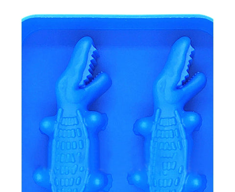 Ice Mould Tray Creative 3D Crocodile Shape Silicone Mold-Dark Blue