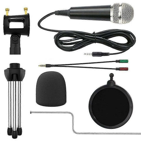 Metal Condenser Microphone Set - PC/Laptop Studio Recording Microphone Kit