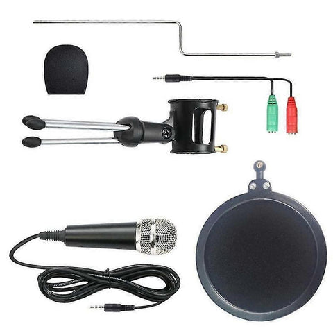 Metal Condenser Microphone Set - PC/Laptop Studio Recording Microphone Kit