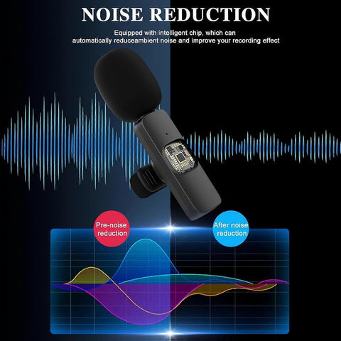 K8 Wireless Lavalier Microphone - Clip-on Mini Mic for Streaming or Interviews