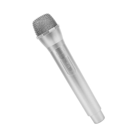 Prop Microphone - Silver Plastic Fake Karaoke Mic for Stage or Party Use