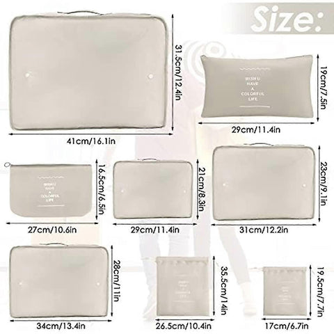 8pcs Packing Cubes for Suitcases Travel Compression Organizer for Clothes, Shoes & More