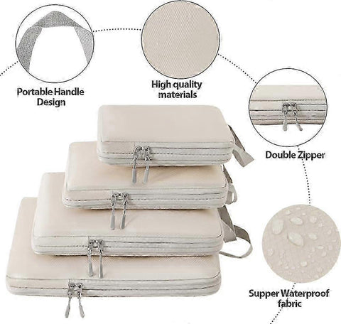 6pcs Packing Cubes Set Compression Bags & Organizers for Travel Suitcases