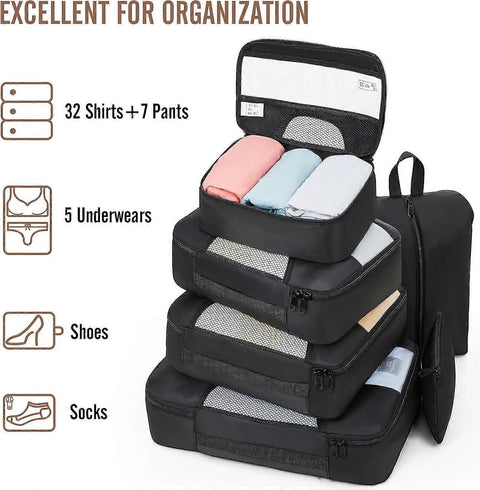 8pcs Travel Packing Cubes Set Suitcase Organizer for Travel Essentials
