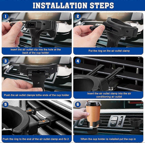 Adjustable Car Vent Cup Holders - 2pcs Can/Bottle Holders for Car Interior