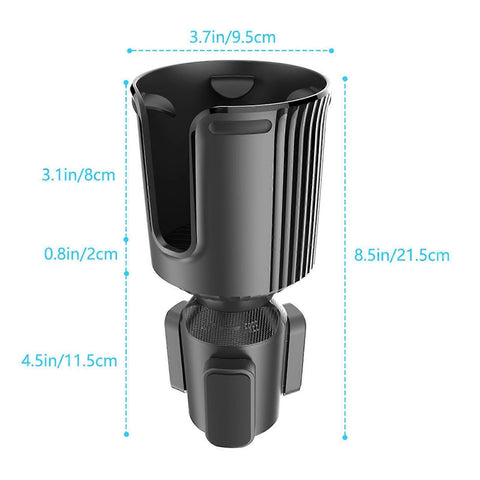 Car Cup Expander - Adjustable Drink Holder Fits Bottles Up to 3.7in Diameter