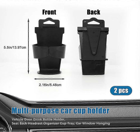 2pcs Car Cup Holders - Door & Window Mounted Drink Holder Set
