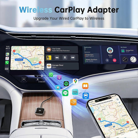 Wireless CarPlay Adapter for Apple CarPlay, Easy Wired to Wireless Upgrade