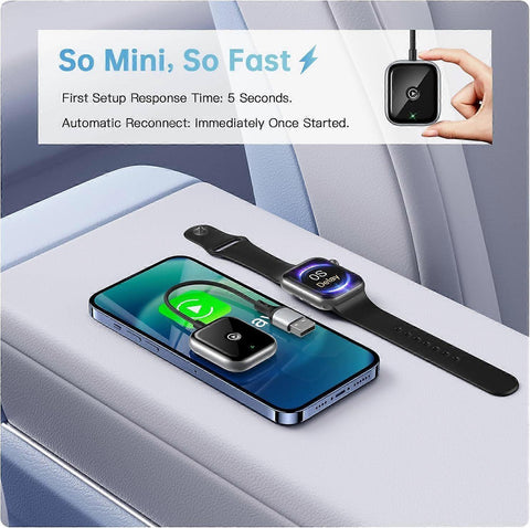 Wireless CarPlay Adapter for Apple CarPlay, Easy Wired to Wireless Upgrade