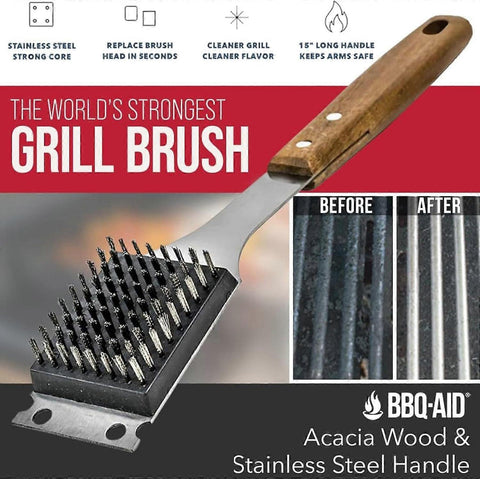 Triple Grill Cleaning Brush with Scraper, BBQ Tool