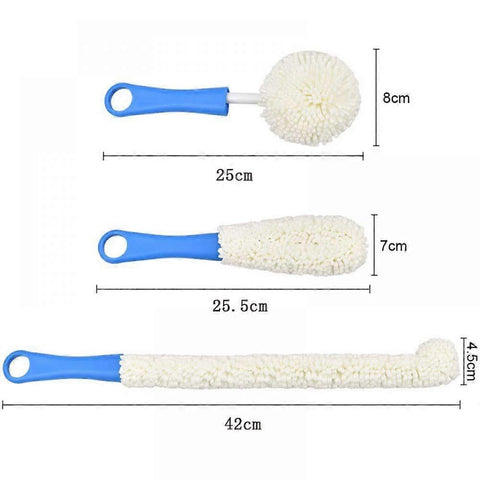 3pcs Glass Cleaning Brushes, Wine Glass Cleaner Set
