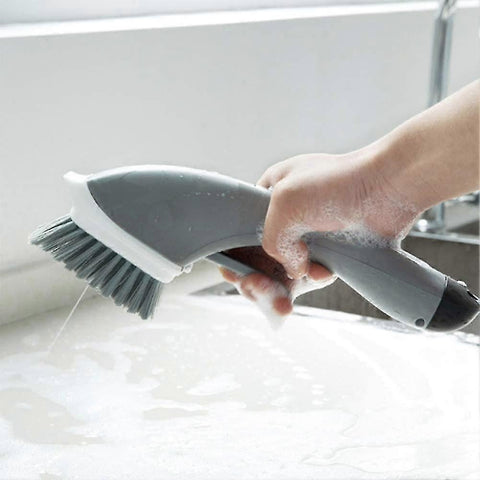 Household Liquid Cleaning Brush, Gray Handle