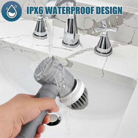 Electric Cleaning Brush with 6 Attachments, Rechargeable Scrubber