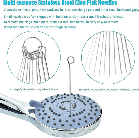 Shower Head Cleaning Brush Kit, Anti-Clog Small Crevice Brushes