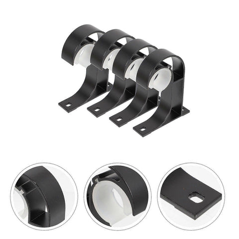 4pcs Curtain Rod Brackets, Heavy-Duty Curtain Rod Holders & Hooks