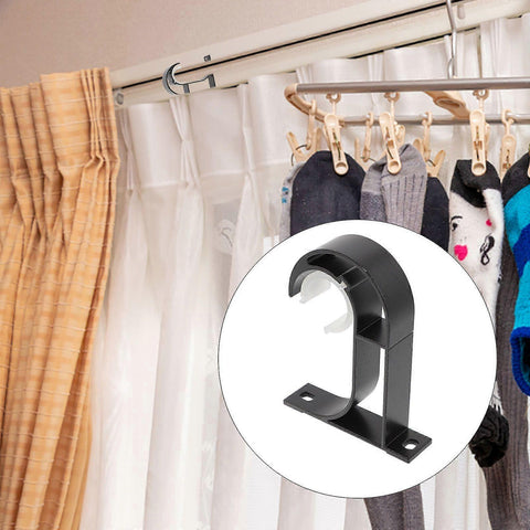 4pcs Curtain Rod Brackets, Heavy-Duty Curtain Rod Holders & Hooks