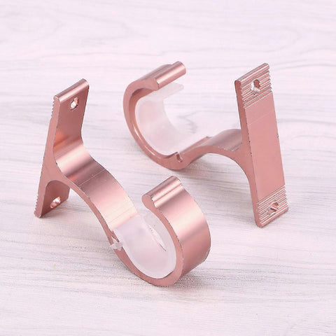 2pcs Ceiling Curtain Rod Brackets, Double Rod Holders & Hooks