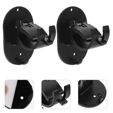 2pcs No-Drill Curtain Rod Brackets, Easy Clip Holders for Rods