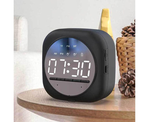 Q12 Bluetooth-compatible 5.0 Multifunctional Alarm Clock Subwoofer Speaker Support TF Card - White
