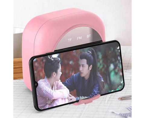Q12 Bluetooth-compatible 5.0 Multifunctional Alarm Clock Subwoofer Speaker Support TF Card - White