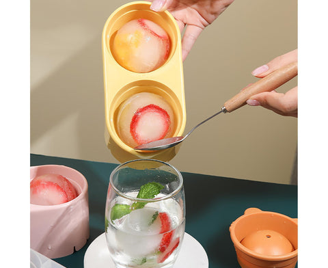 Ice Mould Anti-corrosion Fine Workmanship BPA Free Whiskey Ice Cube Ball DIY Mould for Bar-Yellow