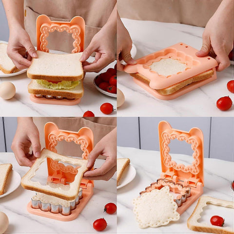 Sandwich Cutter and Sealer Orange Sandwich Maker Moulds for Cookies Dough Pancakes