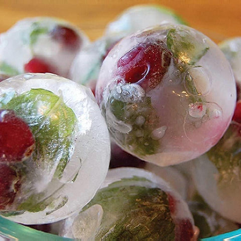 2Pcs Sphere Ice Cube Molds Large Silicone Ice Ball Maker Round Tray Set
