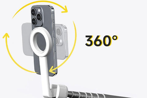 Selfie Stick Tripod 360-degree Rotatable Tripod for iPhone Android - White
