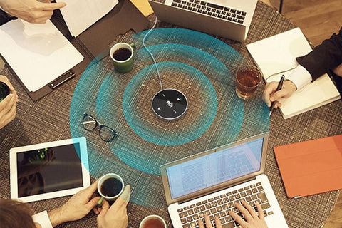 USB Conference Microphone Speech Mic 360° Voice Pickup - Black