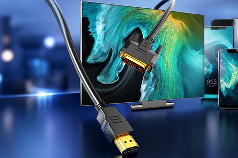 HDMI to DVI-D 24+1 Pin Digital Cable Lead for HDTV PS3 PS4 Switch 360 TV - 1.5m