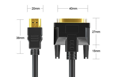 HDMI to DVI-D 24+1 Pin Digital Cable Lead for HDTV PS3 PS4 Switch 360 TV - 1.5m