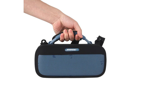 Silicone Protective Case with Shoulder Strap Compatible with Bose SoundLink Max Speaker - Black
