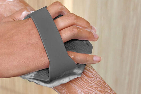 Silicone Body Cleansing Brush Shower Scrubber Gentle Exfoliating and Massage for all Kinds of Skin -Gray