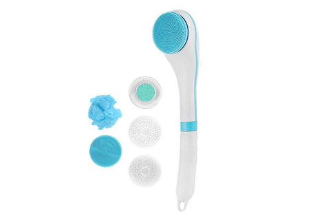 Rechargeable Body Brush Kit with Long Handle -Blue