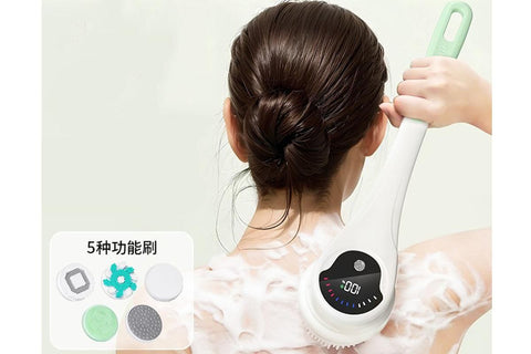 Electric Back Scrubber Body Brush Exfoliating Bath Brush for Shower - Green